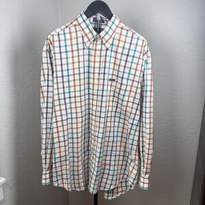 Faconnable Men’s Plaid Button-Down Shirt 100% Cotton Size L